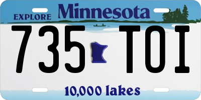 MN license plate 735TOI