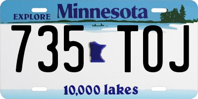 MN license plate 735TOJ