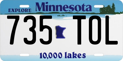 MN license plate 735TOL