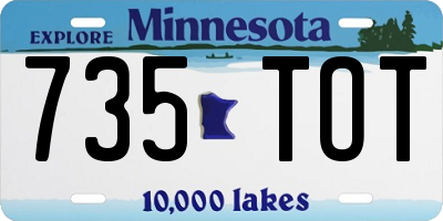 MN license plate 735TOT
