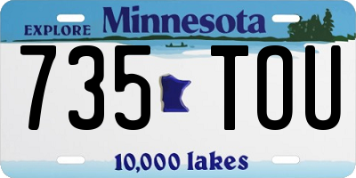 MN license plate 735TOU