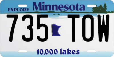 MN license plate 735TOW