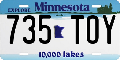 MN license plate 735TOY