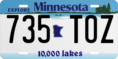 MN license plate 735TOZ