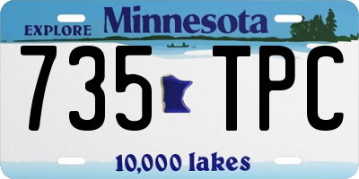 MN license plate 735TPC