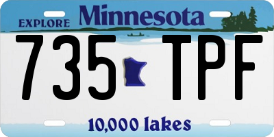 MN license plate 735TPF