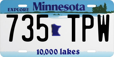 MN license plate 735TPW