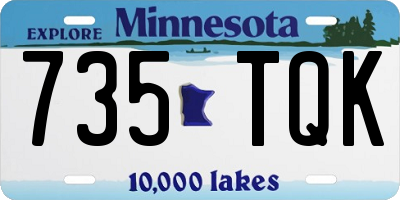 MN license plate 735TQK