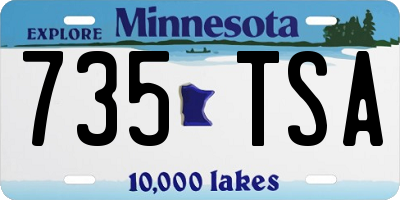 MN license plate 735TSA