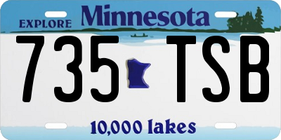 MN license plate 735TSB