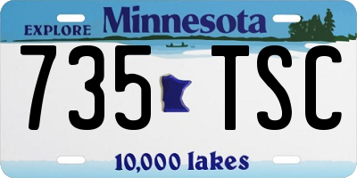 MN license plate 735TSC