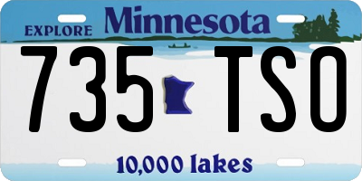 MN license plate 735TSO