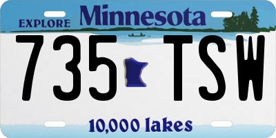 MN license plate 735TSW