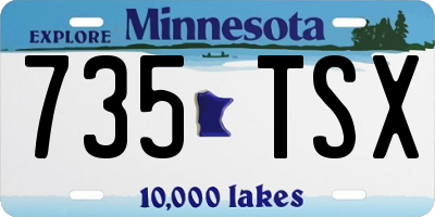 MN license plate 735TSX