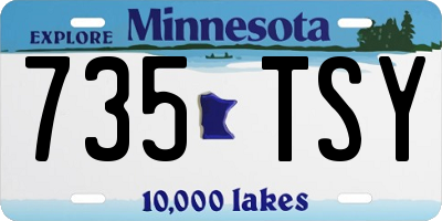 MN license plate 735TSY