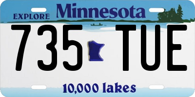 MN license plate 735TUE
