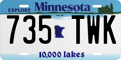 MN license plate 735TWK