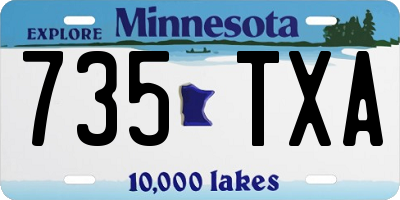 MN license plate 735TXA