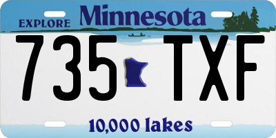 MN license plate 735TXF