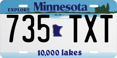 MN license plate 735TXT