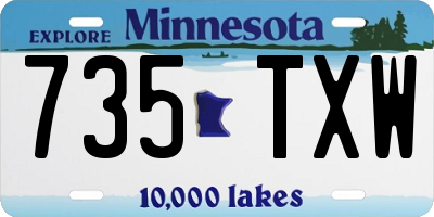 MN license plate 735TXW