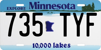 MN license plate 735TYF
