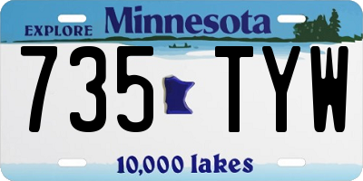 MN license plate 735TYW