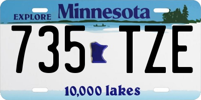 MN license plate 735TZE