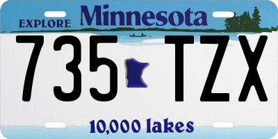 MN license plate 735TZX