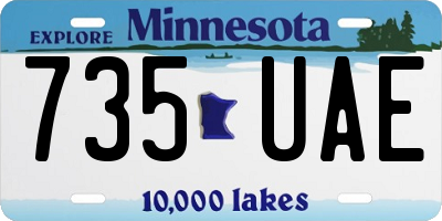 MN license plate 735UAE