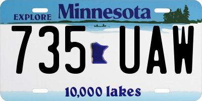 MN license plate 735UAW