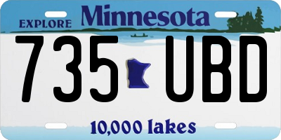 MN license plate 735UBD