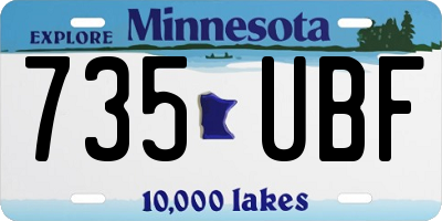 MN license plate 735UBF