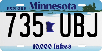 MN license plate 735UBJ