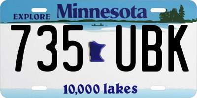 MN license plate 735UBK