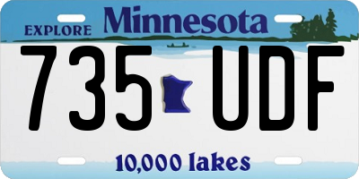 MN license plate 735UDF