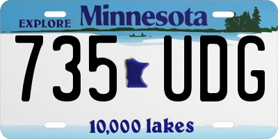 MN license plate 735UDG