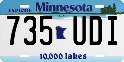 MN license plate 735UDI