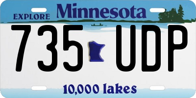 MN license plate 735UDP