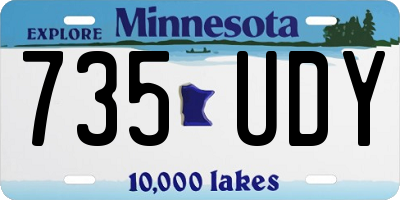 MN license plate 735UDY