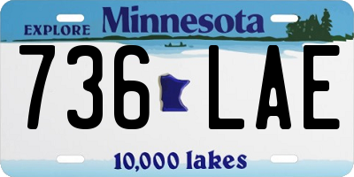 MN license plate 736LAE