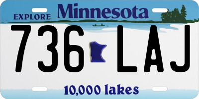 MN license plate 736LAJ