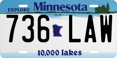 MN license plate 736LAW