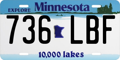 MN license plate 736LBF