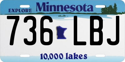 MN license plate 736LBJ