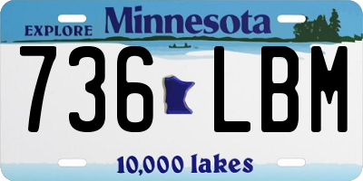 MN license plate 736LBM