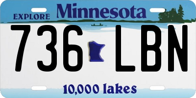 MN license plate 736LBN