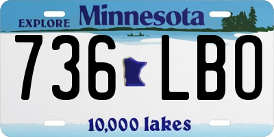MN license plate 736LBO