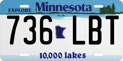 MN license plate 736LBT