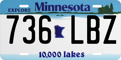 MN license plate 736LBZ